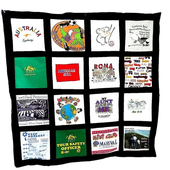 International Global Quilt Patchwork LOGO NGOs FLAG POSTER ADS Folk Art 48" SQ.